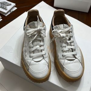 Chloe White and Tan Sneakers